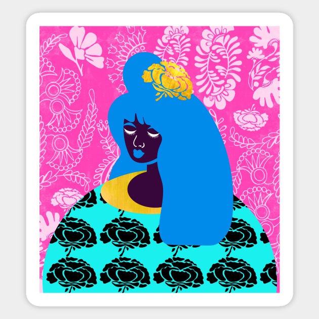 January Textile Girl Sticker by tabithabianca